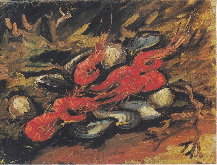 Vincent Van Gogh Still Life with Mussels and Shrimp Spain oil painting art